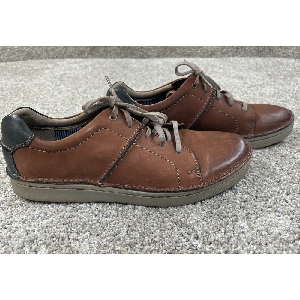 Clarks Kitna Walk Shoes Men's Size 10.5 Brown Leather Lace Up Comfort Shoes